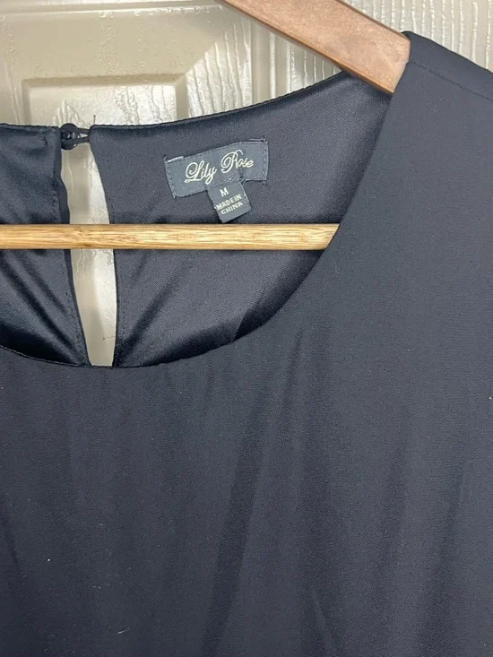 Lily Rose Womens Shift Dress Medium Black Sleeveless Academic Timeless Elegant - Picture 3 of 5